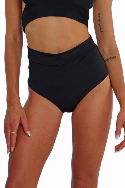Bermuda black High Waisted Swimsuit Bottoms from Ekoluxe 