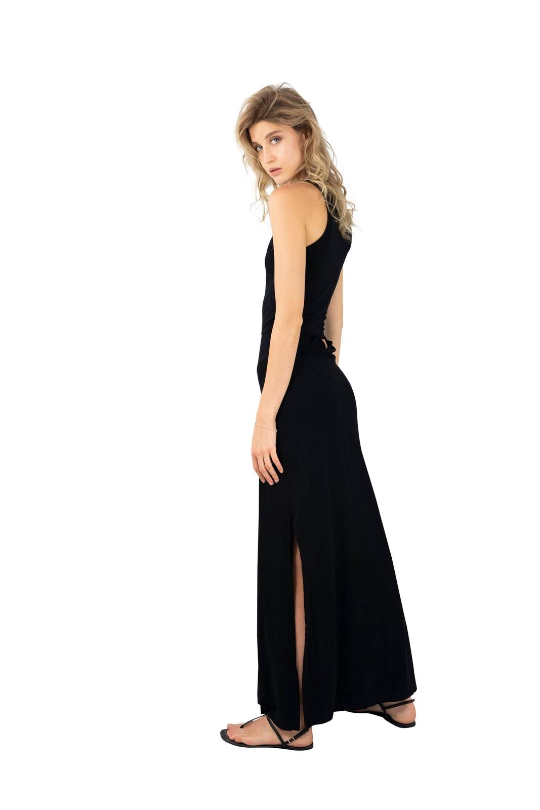 Womens Black Loungewear dress by Ekoluxe Best Sustainable Fashion Brands