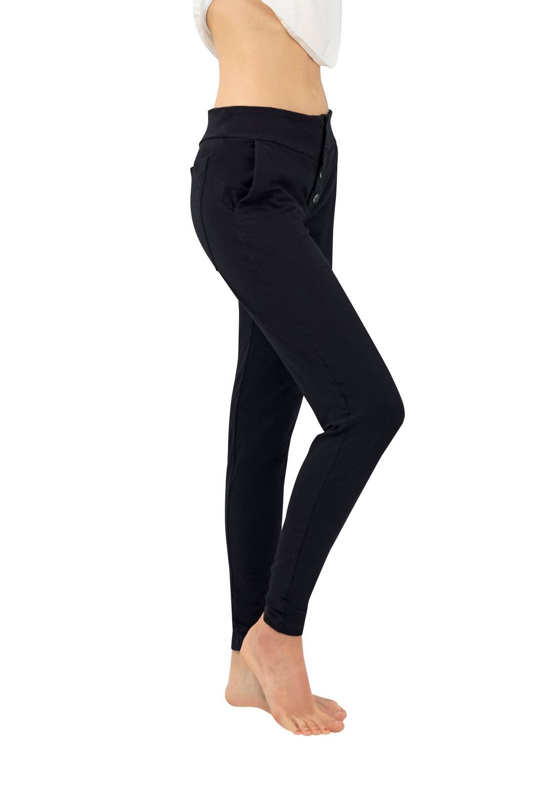 Black Skinny Leg Lounge Trousers by Ekoluxe sustainable fashion brand