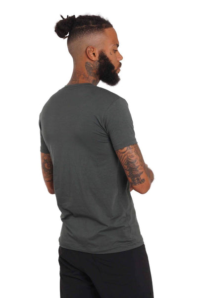 Crew neck mens muscle fit t shirt in steel grey from Ekoluxe.