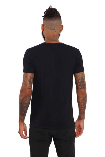 V neck mens black slim fit t shirt from Ekoluxe