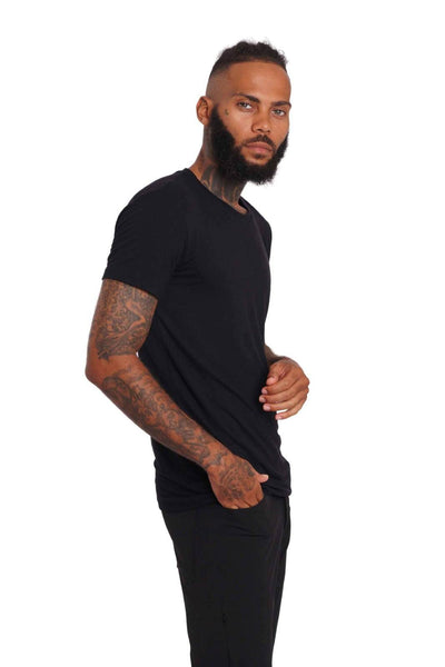 Crew Neck Mens Black Muscle Fit T Shirt From Ekoluxe