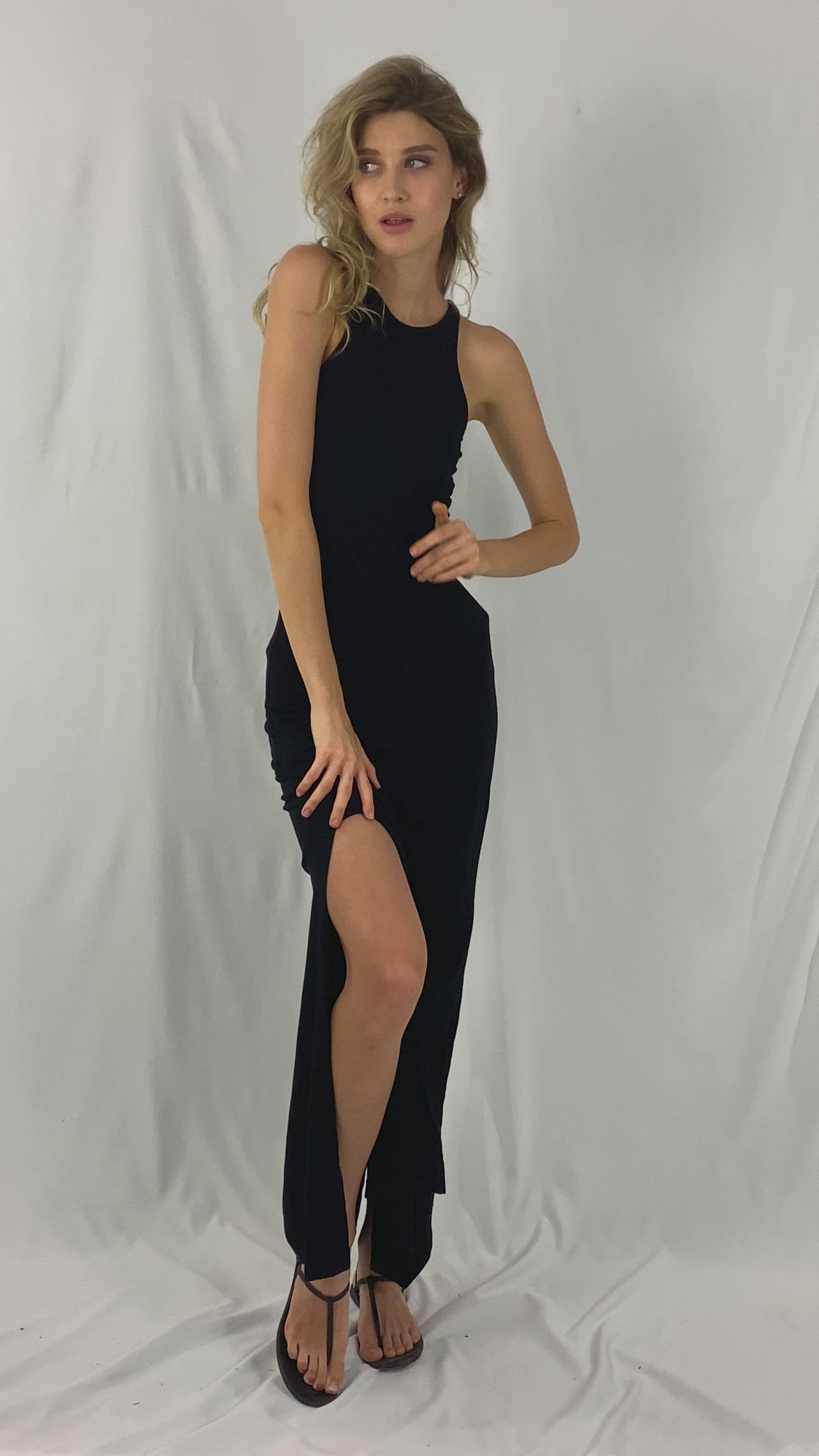 Black bodycon maxi dress by Ekoluxe Best Sustainable Fashion Brands