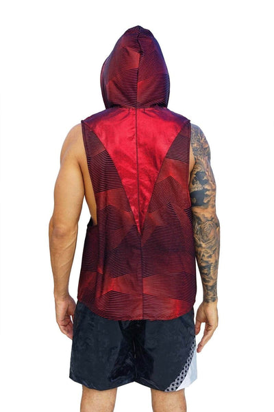 Diablo Hoodie Tank Red Mens Festival Top from Love Khaos Rave Clothing website