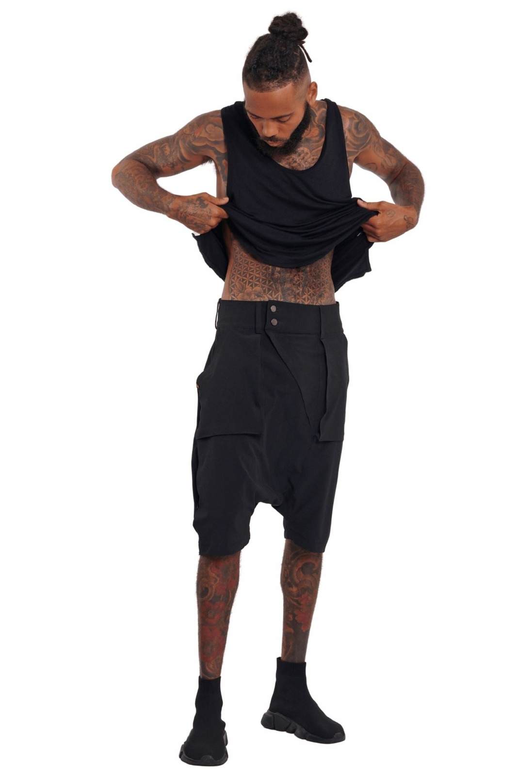 Dublin Mens Drop Crotch Shorts | Ekoluxe Ethical Streetwear