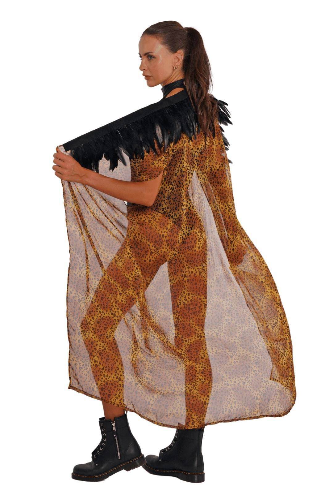 slim fit dress slacks Eleni Leopard Print Midi Dress main image 1