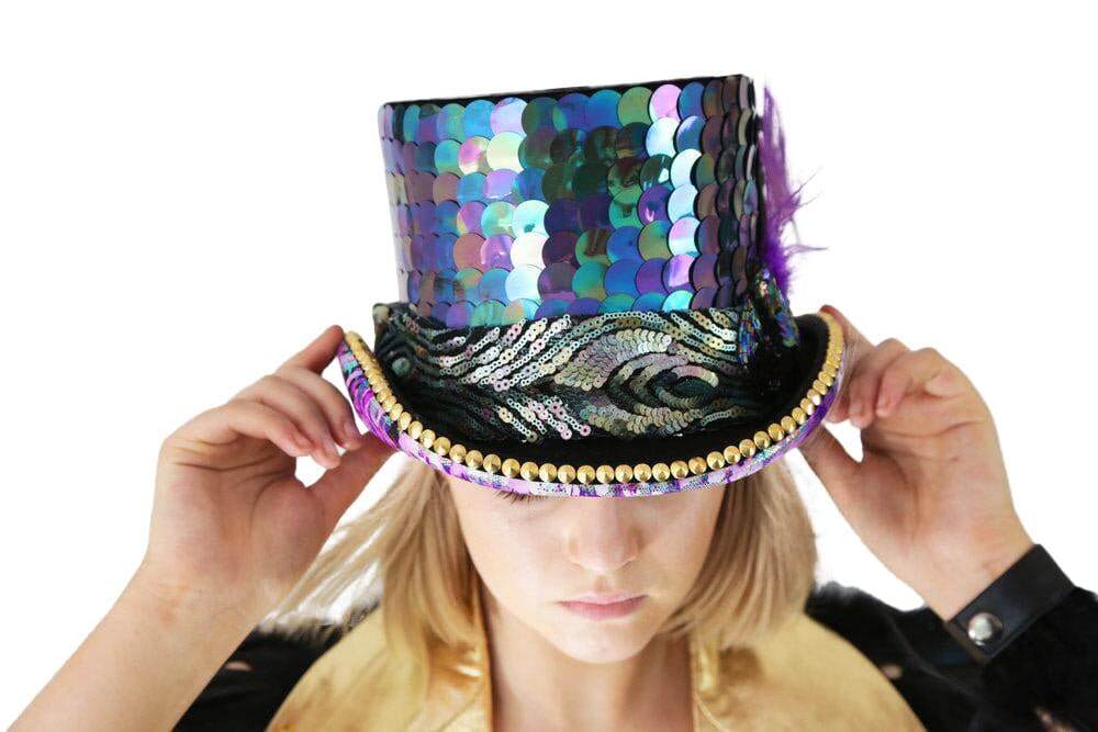 Purple Top Hat Festival Hats with LED Lights Love Khaos