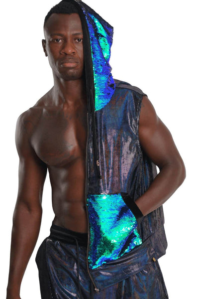 Mens holographic vest from Love Khaos.