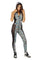 Zip front holographic zebra catsuit from Love Khaos