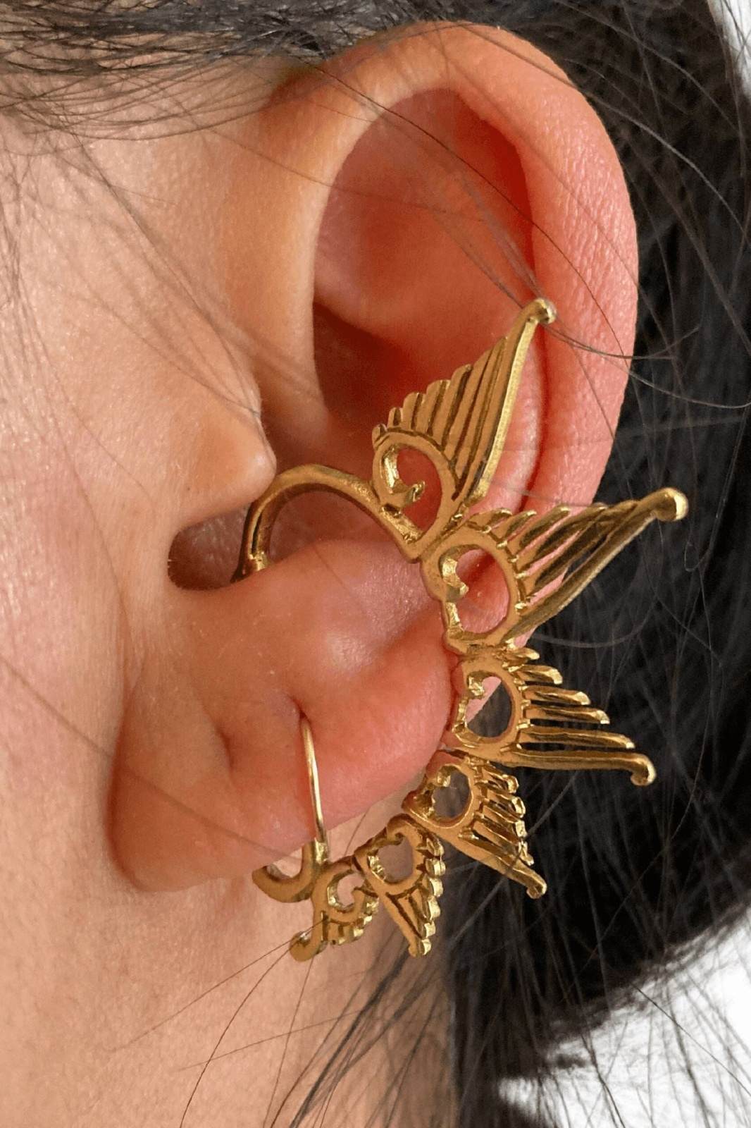Gold wrap earrings for non pierced ears from Love Khaos