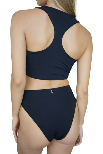 Hvar High Thigh Bikini Bottoms from Ekoluxe Eco Friendly Swimwear Brand