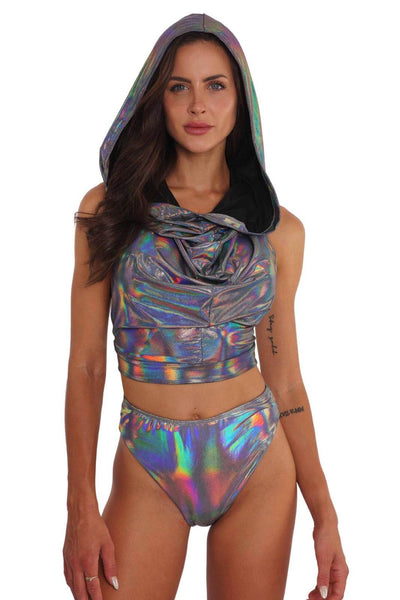 Bliss high cut holographic rave bottoms from Love Khaos