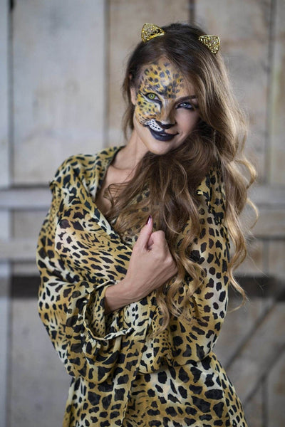Leopard Print Chiffon Robe as Leopard Halloween Costume from Love Khaos