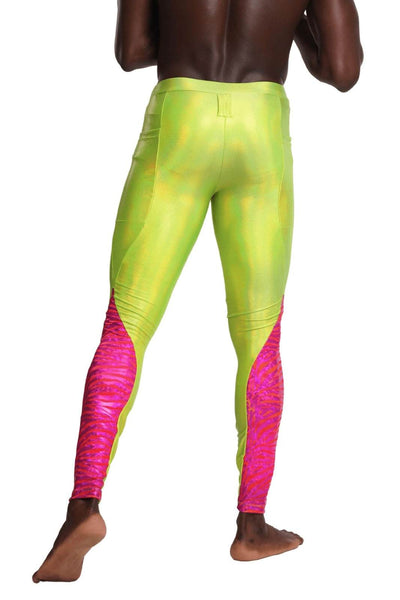 Mens Neon Green Meggings from Love Khaos