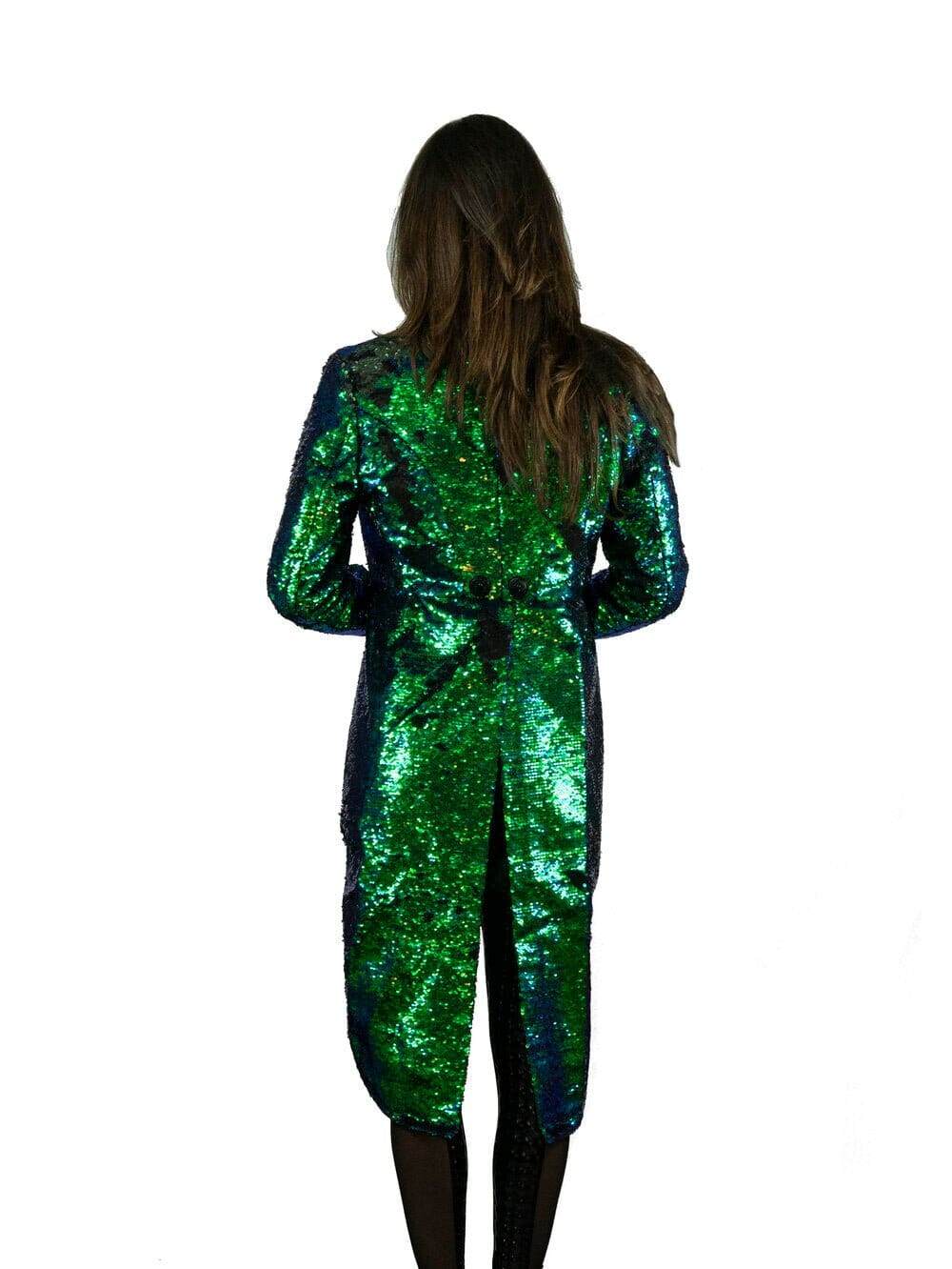 Green Sequin Jacket for Burning Man Style by Love Khaos Festival Clothing