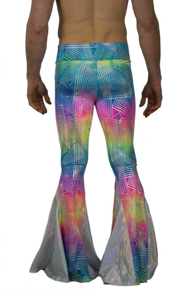 Mens Rainbow Holographic Bell Bottoms by Love Khaos