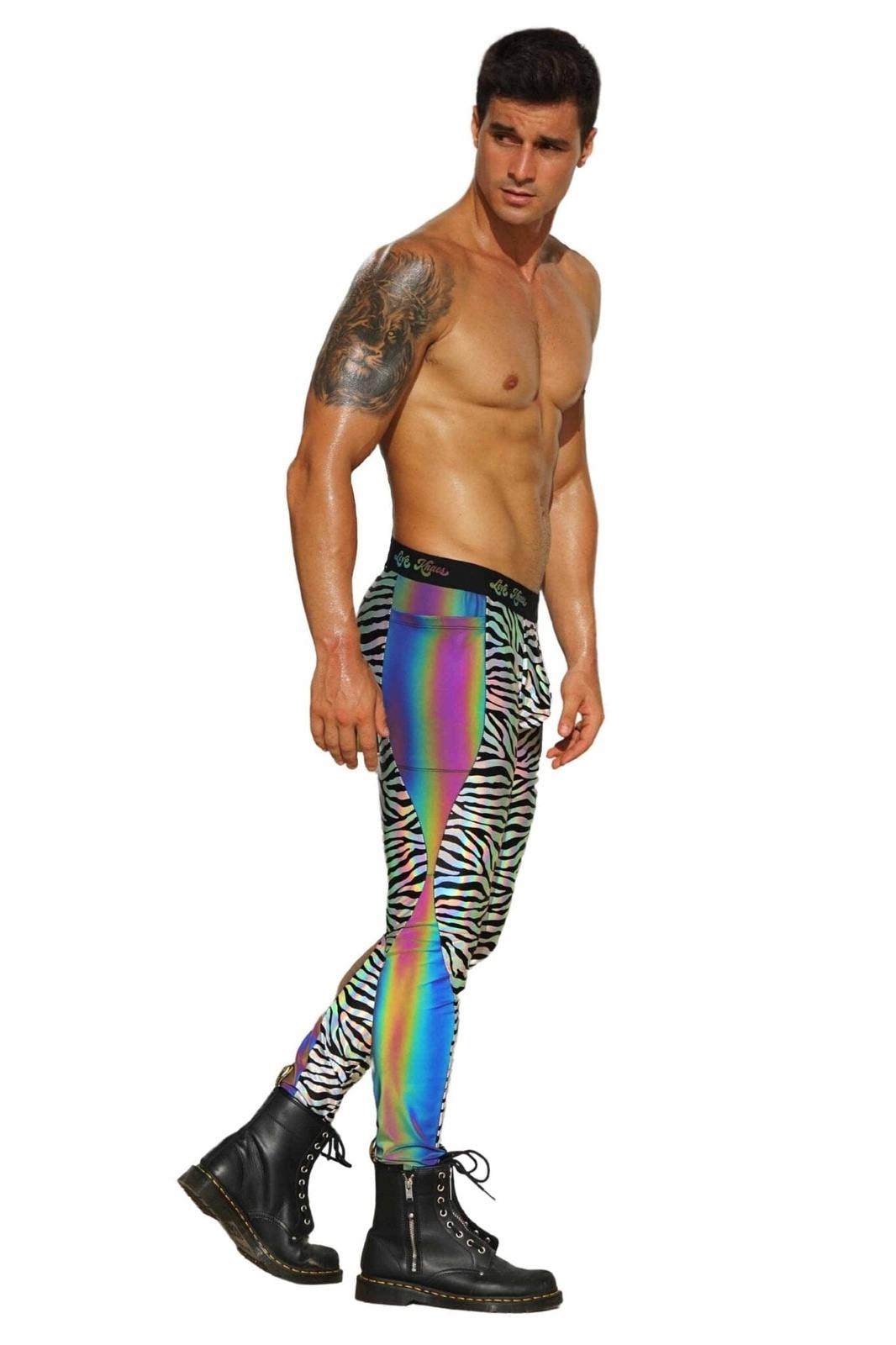 Mens Leggings with Pouch Galactic Jungle