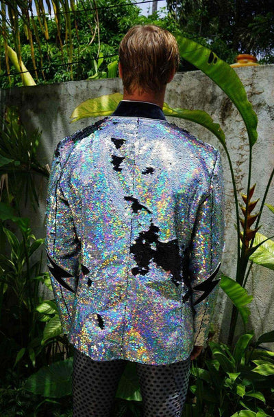 Mens Holographic Lightning Bolt Jacket from Love Khaos Festival Clothing Website