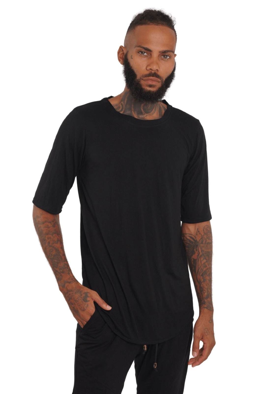 Salerno Mens Elbow Length T Shirt | Ekoluxe Eco Streetwear