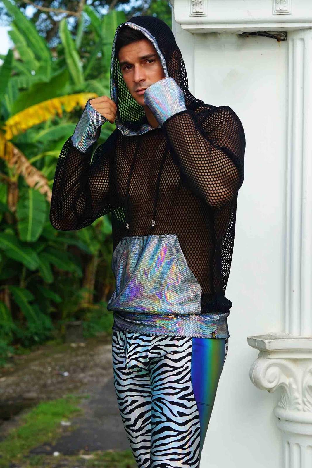 Showtime Mesh Hoodie | Black and Silver Hoodie | Love Khaos