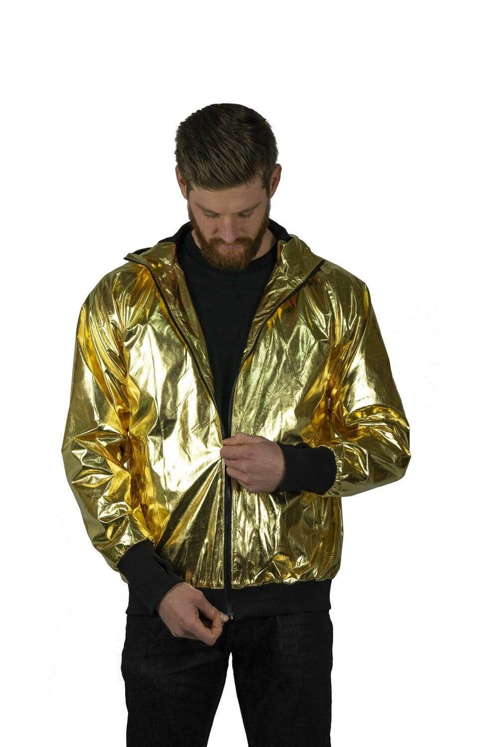 Mens black and Gold Bomber Jacket from Love Khaos streetwear brand